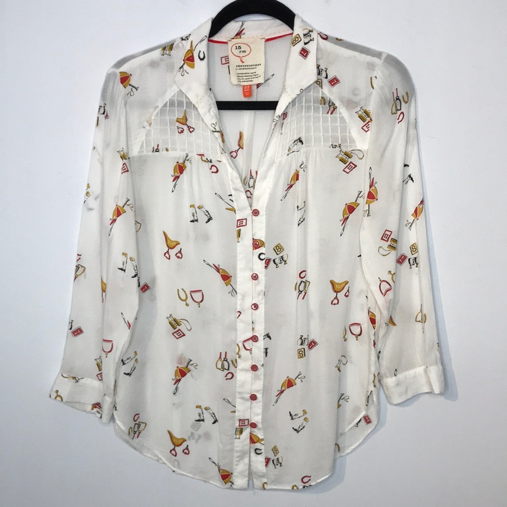 Anthropologie conversations limited edition blouse